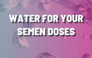 Water for semen doses